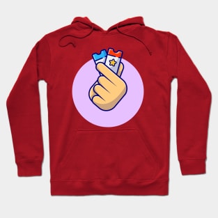 Hand Sign Love With ticket Cartoon Vector Icon Illustration Hoodie